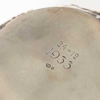 Coffee service, four pieces, silver, Rococo style, 20th century.