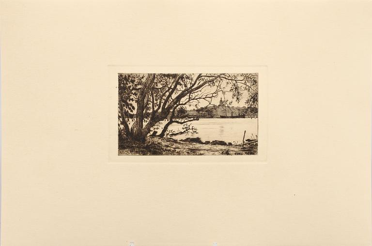 ALBERT THEODOR GELLERSTEDT, mapp med grafiska blad 30 st, Stockholm P.A Norstedt & Söners förlag, 1918.