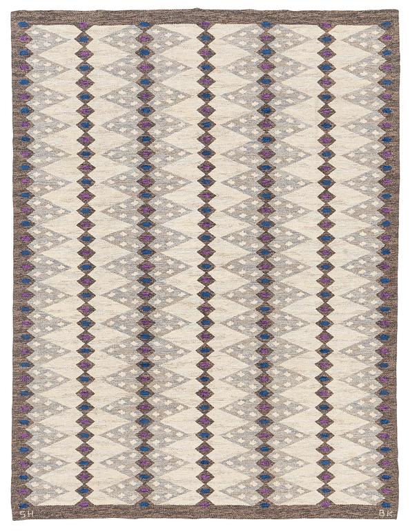 Berit Koenig, matta, gobelängteknik, 256 x 195 cm, signad SH BK.