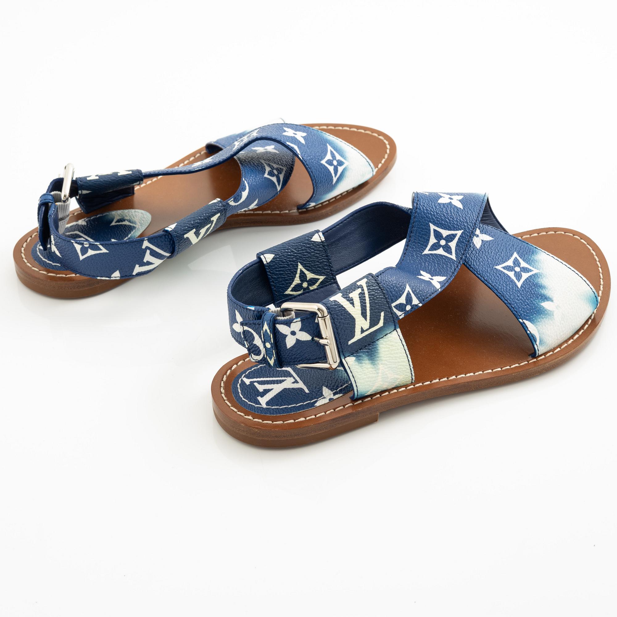 Louis Vuitton, sandals, "Escale Palma Flat Sandal", size 37.