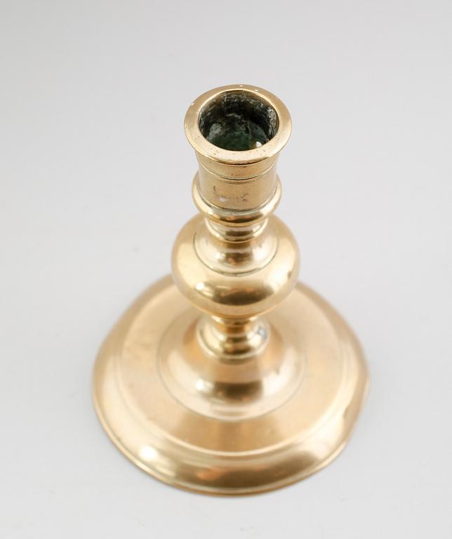 LJUSSTAKE, mässing, barock, 1600-/1700-tal.