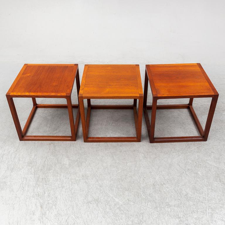 AKSEL KJERSGAARD, three Danish teak sidetables, 1950's/60's.