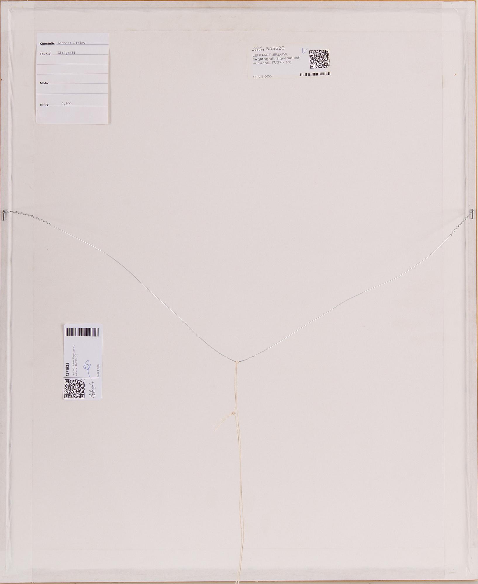 Lennart Jirlow, lithograph in colours, signed 17/275.