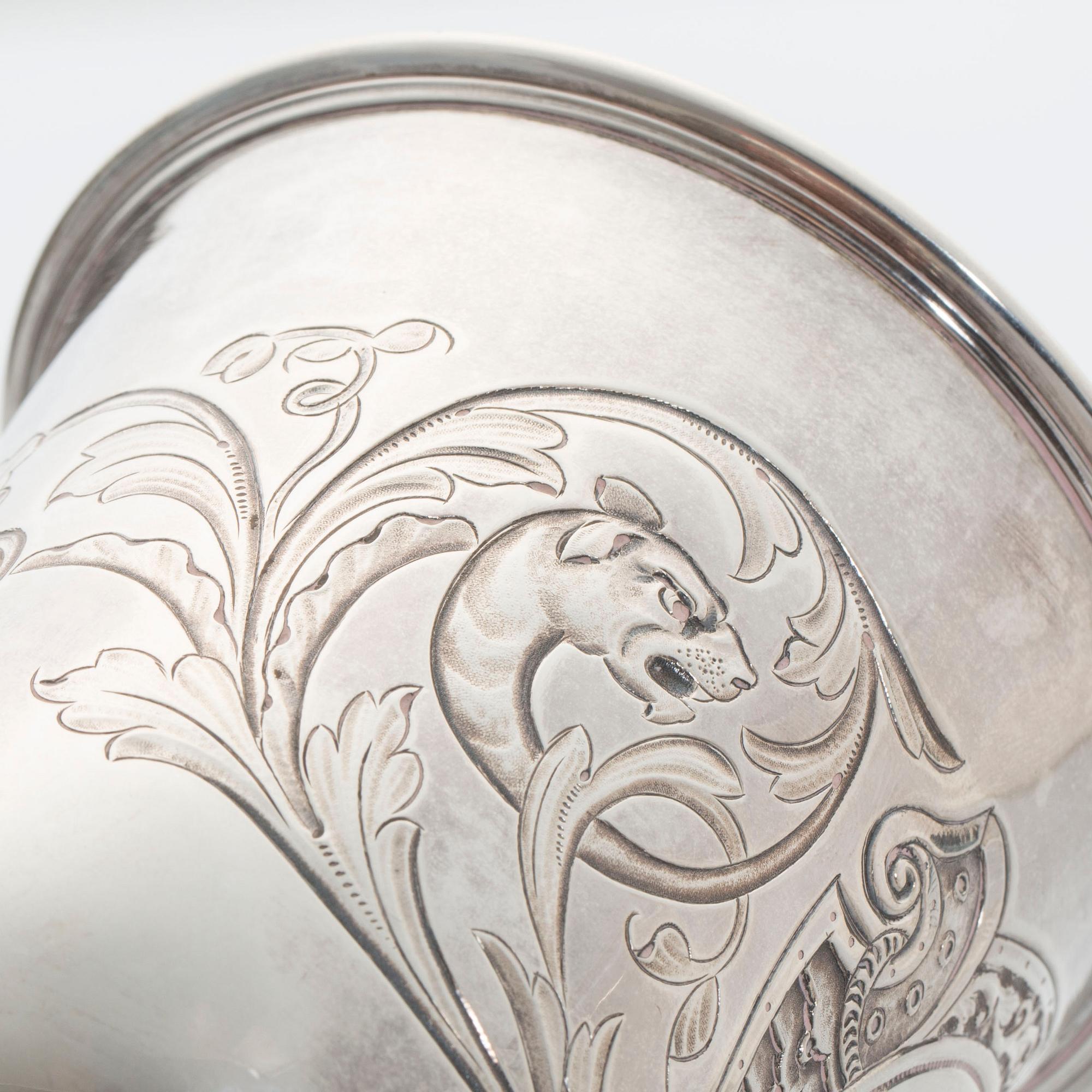 POKAL, Köpenhamn, kontrollör Simon Groth, 1891 (?), silver, vikt ca 240 g.
