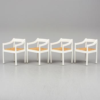 VICO MAGISTRETTI, stolar, 4 st, "Carimate", Cassina, Italien.