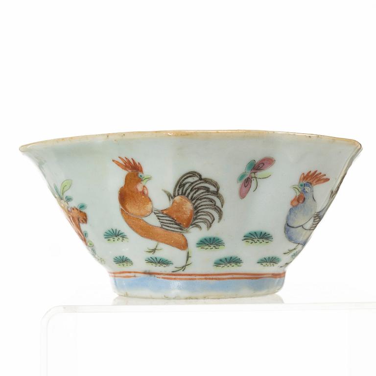 Skålar, sju stycken, porslin, Kina, sen Qingdynasti/omkring 1900.