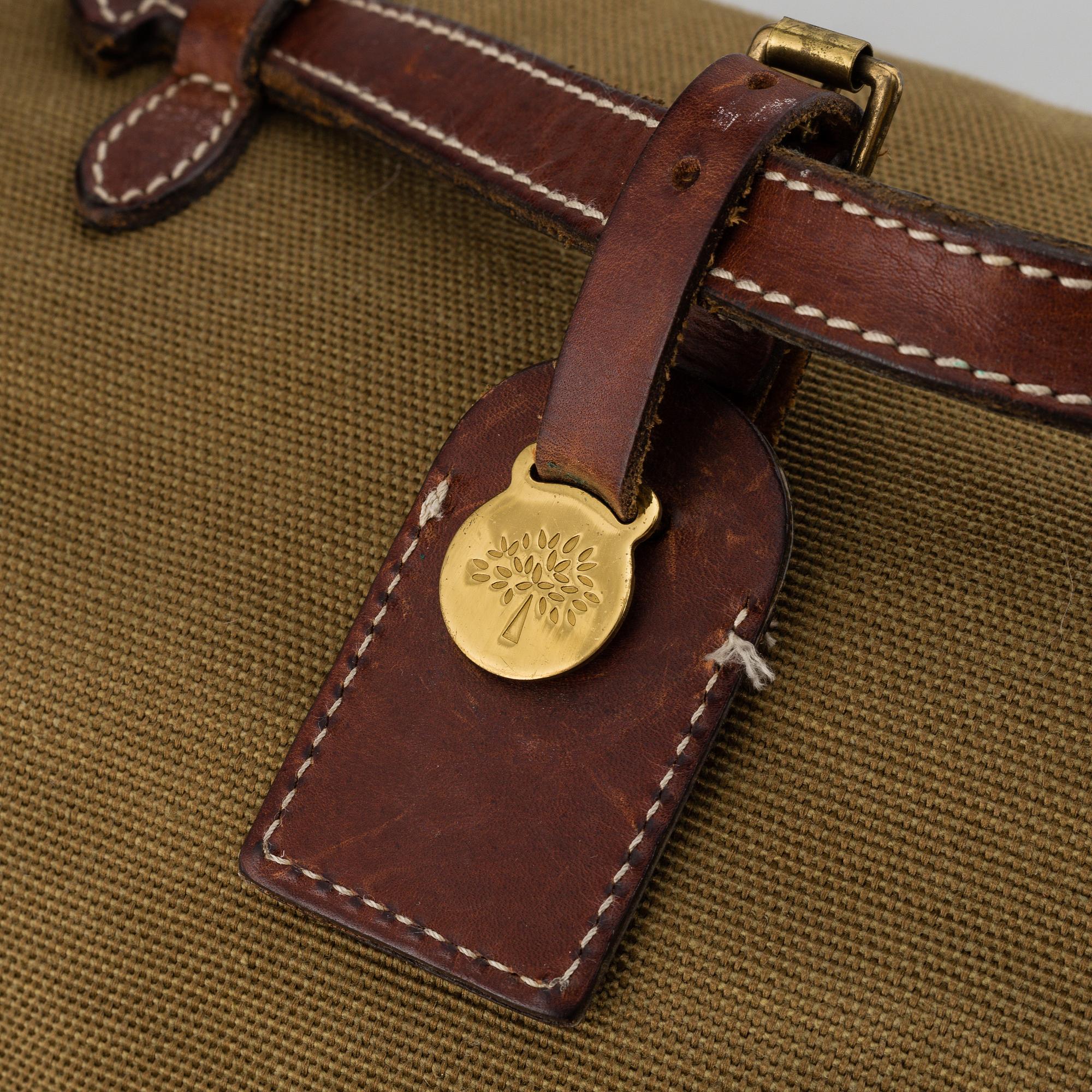 MULBERRY, a canvas and leather bag.