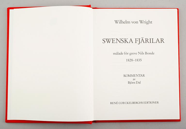 WILHELM VON WRIGHT, böcker, 3 st, "Swenska Fjärilar", nr 1523, René Coeckelberghs editioner 1989.