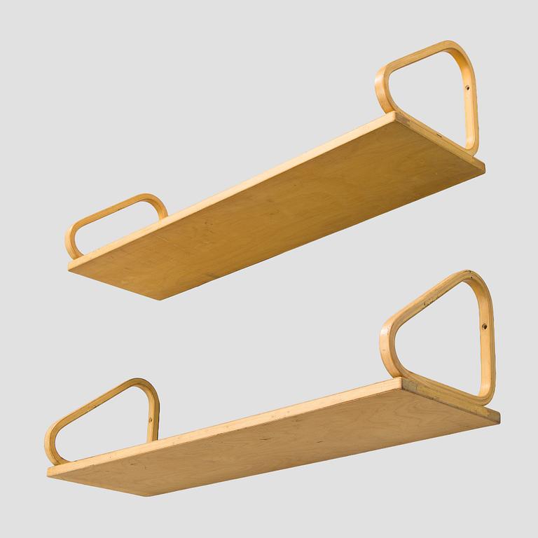 Alvar Aalto, two '112B' shelves, Artek, late 20th century.