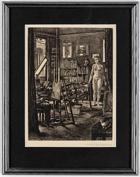 BERTIL BULL HEDLUND, etchings, 10, signed.