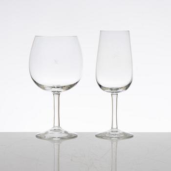 Signe Persson-Melin, an 18-piece 'Bouquet' glass service, Kosta Boda, 1972.