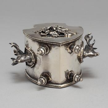 A Russian 19th century silver ink-stand, unidentified, Moscow 1873.  unidentified maker's mark, assayer Viktor Savinkov.