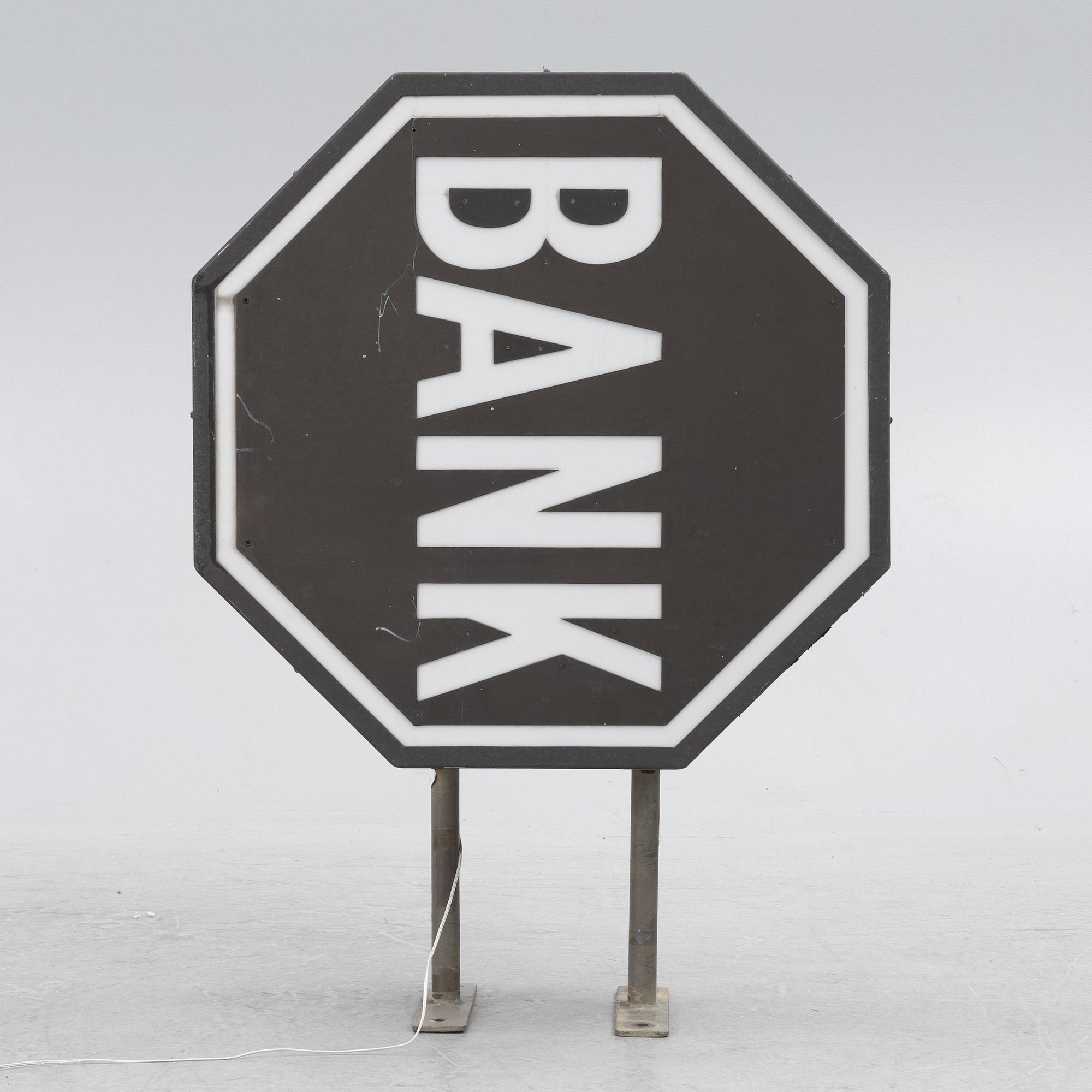 Neon sign, "Bank", second half of the 20th century.