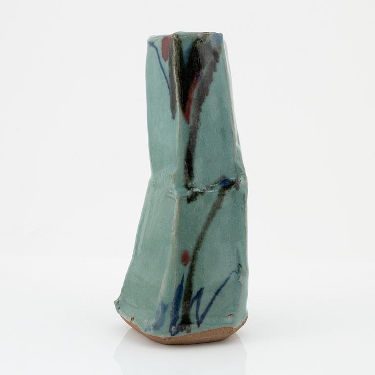 A glazed ceracic vase, probably Japan, 20th century. Signed.