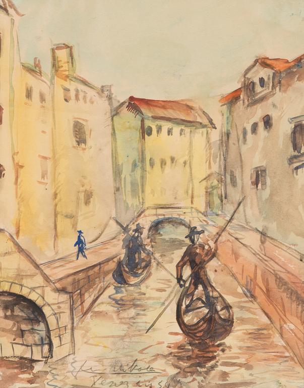 Armas Mikola, akvarell, signerad och daterad -54.