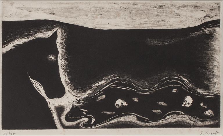 ENZO CUCCHI, etsning. Signerad och numrerad 35/35.