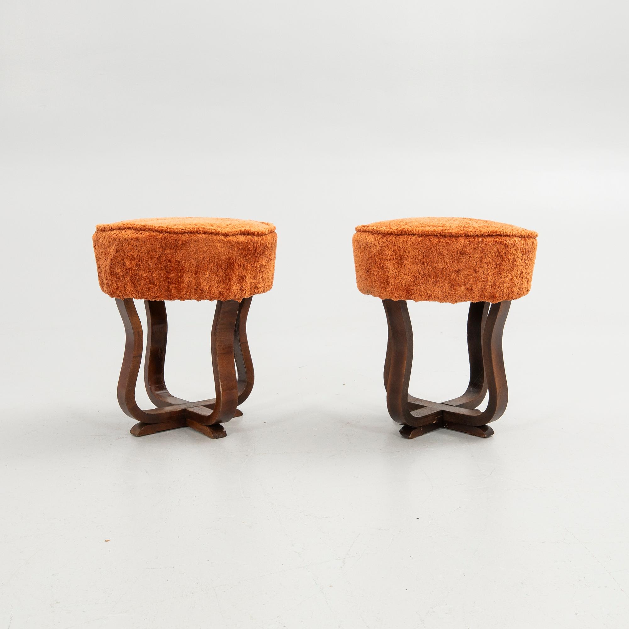 Stools, a pair, Art Deco, 20th century.