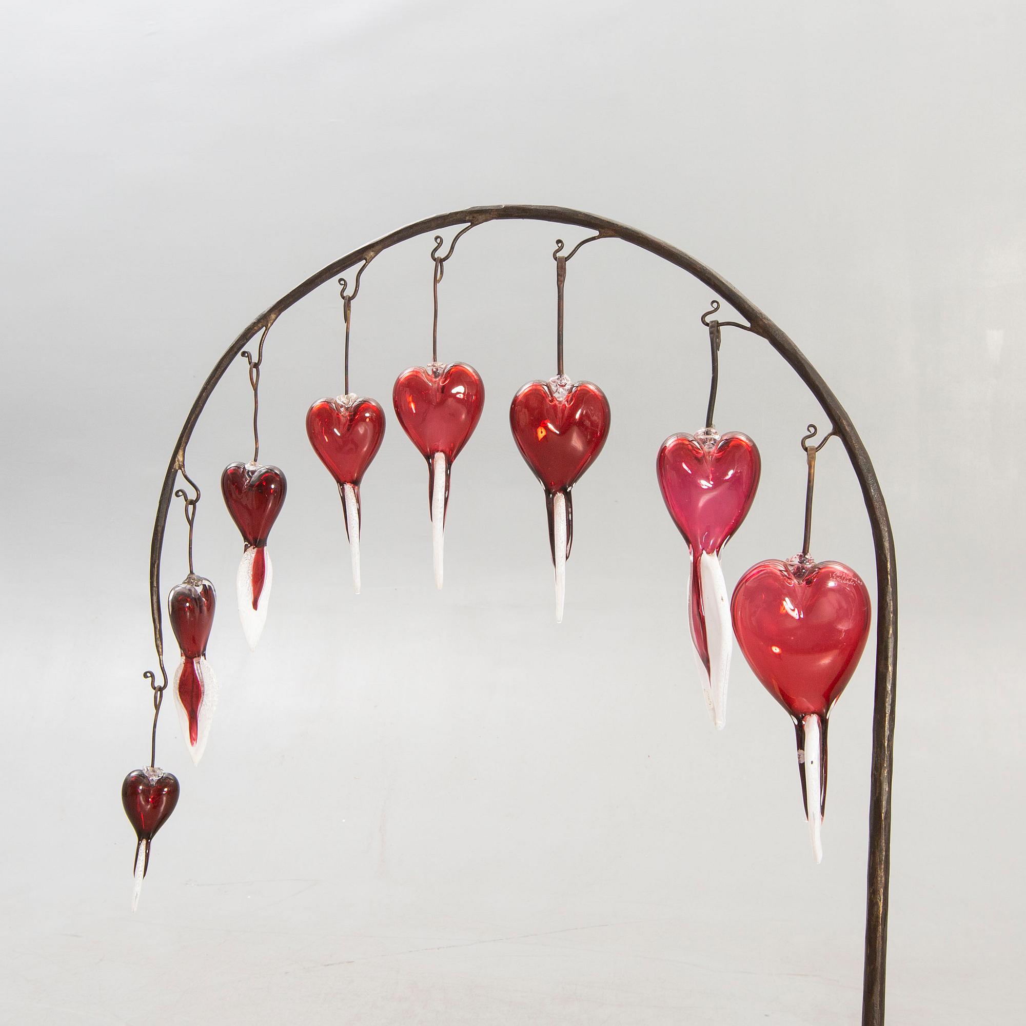 Elna Melusine Jolom, a signed glass and metal sculpture signed and dated 2018.