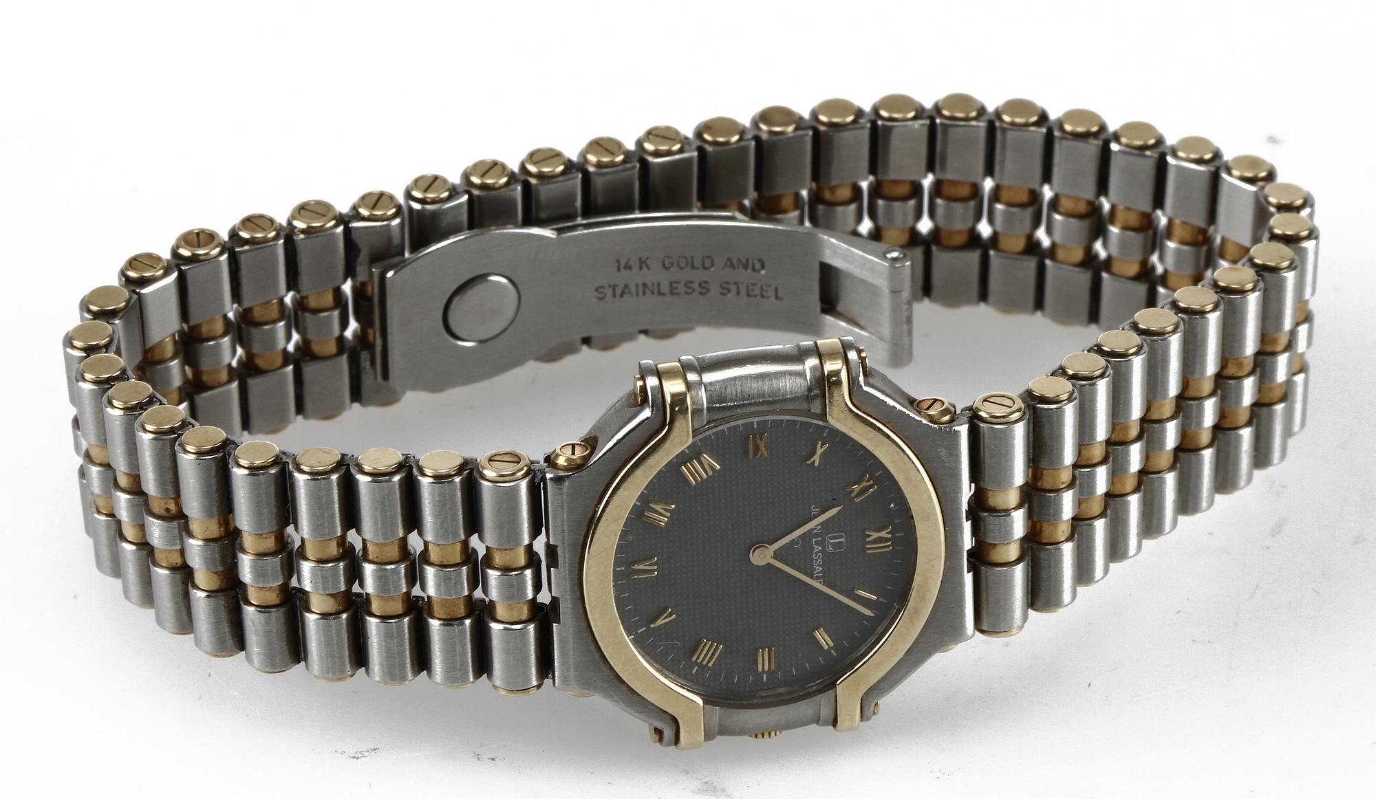 DAMARMBANDSUR, 14 K guld o stål, Jean Lassale, 1980-tal.