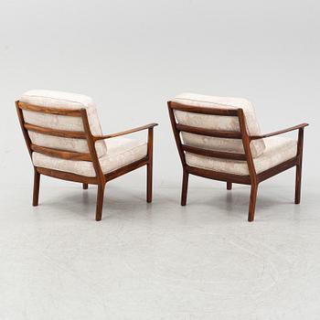 A pair of rosewood armchairs, Bröderna Andersson, 1950's/60's.