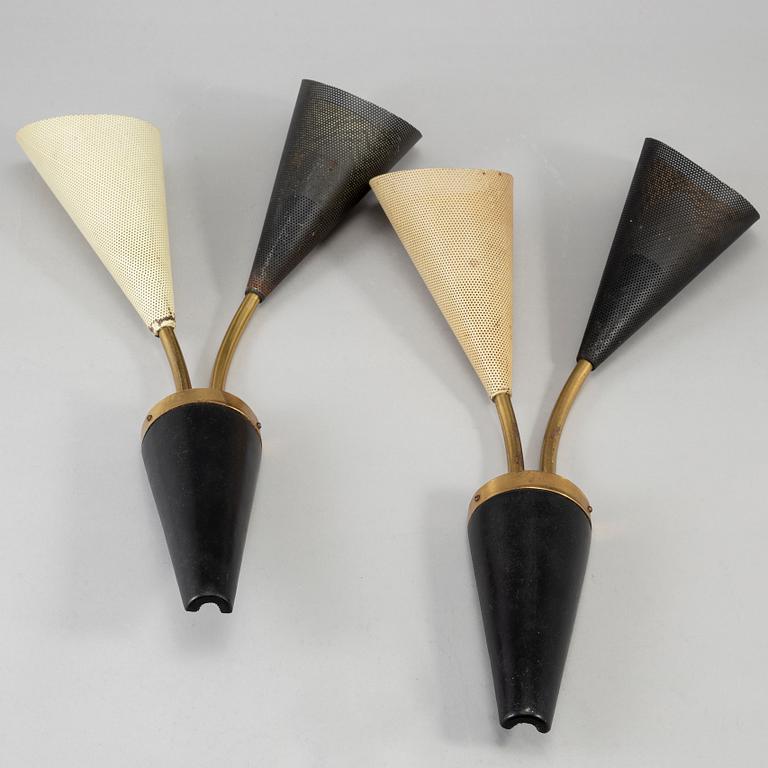 A pair of mid 20th century wall lights.