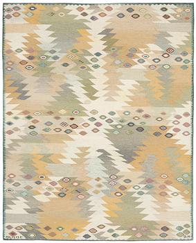 918. CARPET. "Tånga, ljus". Tapestry weave (Gobelängteknik). 226,5 x 182,5 cm. Signed AB MMF BN.