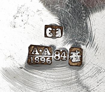BÄGARE samt SUPSKED, silver, Ryssland 1800-talets slut. Tot vikt ca 86g.