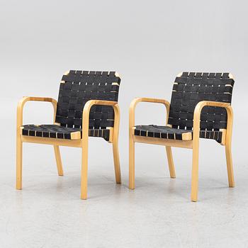 Alvar Aalto, a pair of late 20th century  model 45 armchairs, Artek, Finland.