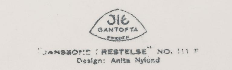 ANITA NYLUND, flintgods. Serveringsfat ur serien "Janssons Frestelse", JIE Gantofta.