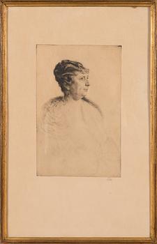 Axel Fridell, dry point, signed.
