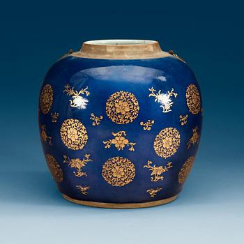 1513. A powder blue jar, Qing dynasty, Qianlong (1736-95).