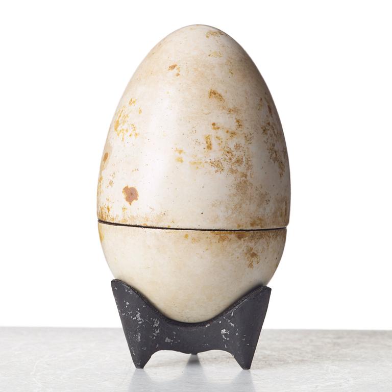 Hans Hedberg, a faience sculpture of an egg, Biot, France.