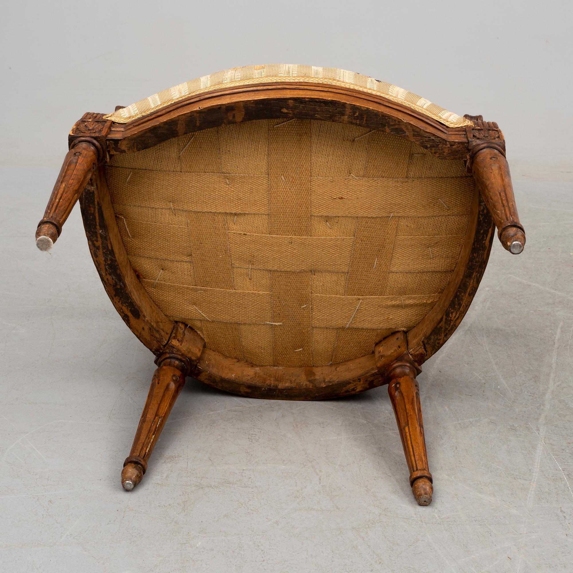 KARMSTOLAR, ett par, Louis XVI, 1700-/1800-tal.