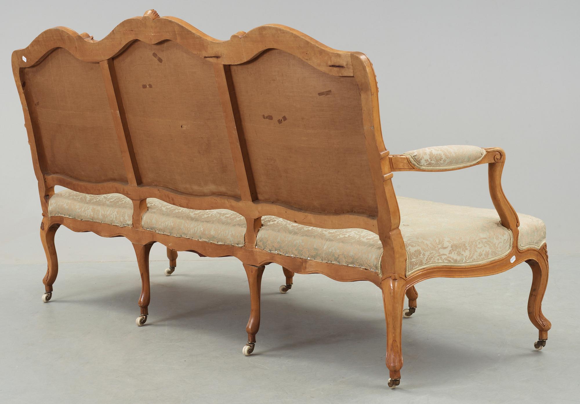 SALONGSMÖBLEMANG, 9 delar, nyrokoko, 1800-talets andra hälft.