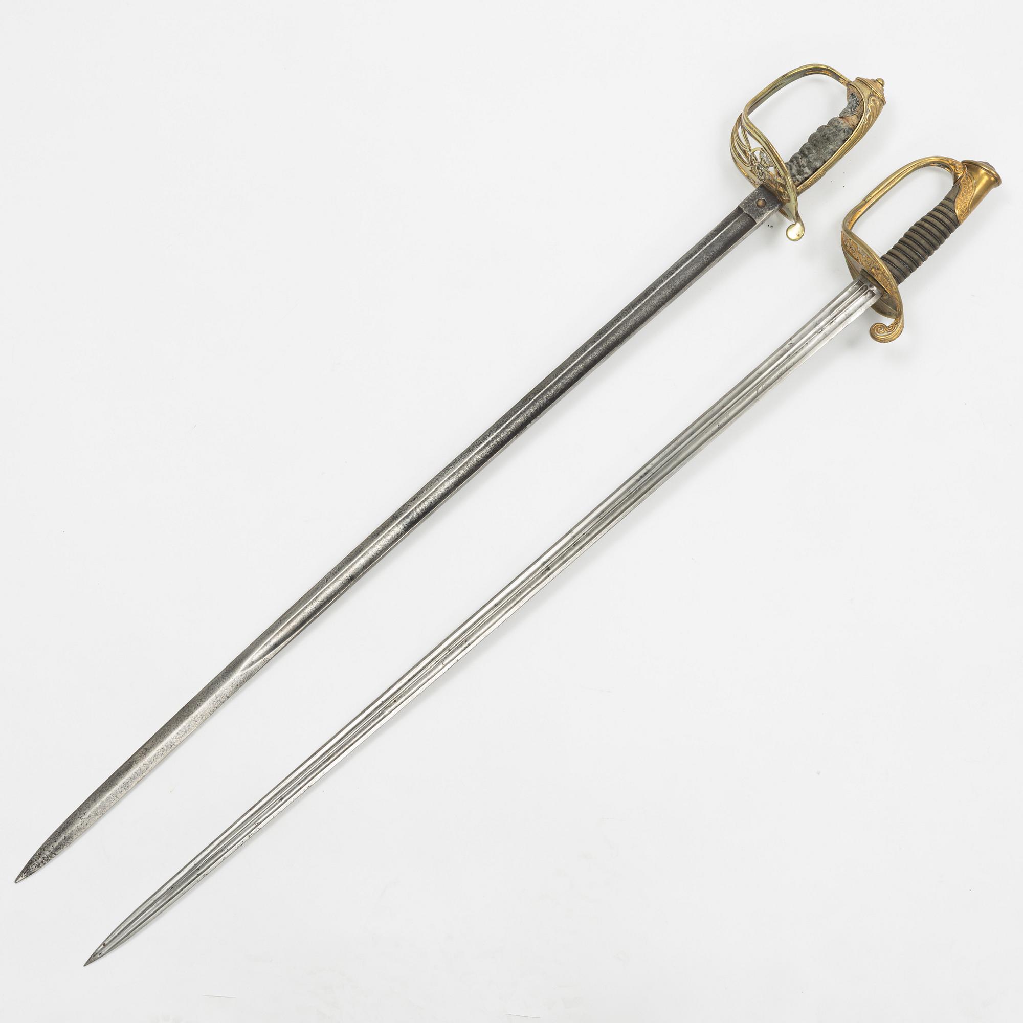 Two 19th Century sabres, Fraench and British.
