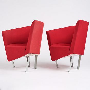 Paolo Pallucco, a pair of easy chairs for Gambe-Pallucco, Italy, 1980s.