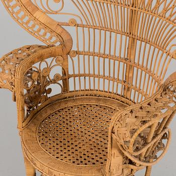 A rattan peacock chairs, the second half of the 20th century.