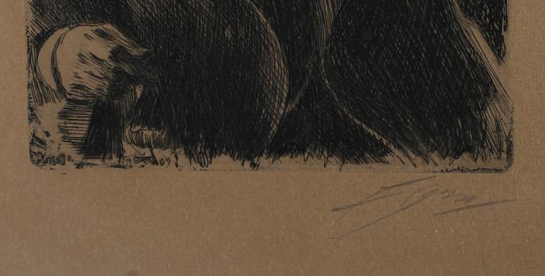 ANDERS ZORN, etsning, signerad.