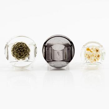 Siv Lagerström, tre ringar akrylplast, 1970-tal.