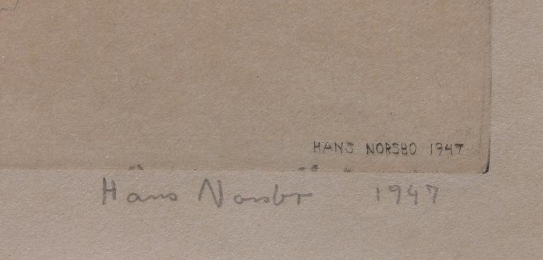 HANS NORSBO, etsning, sign o dat 1947.