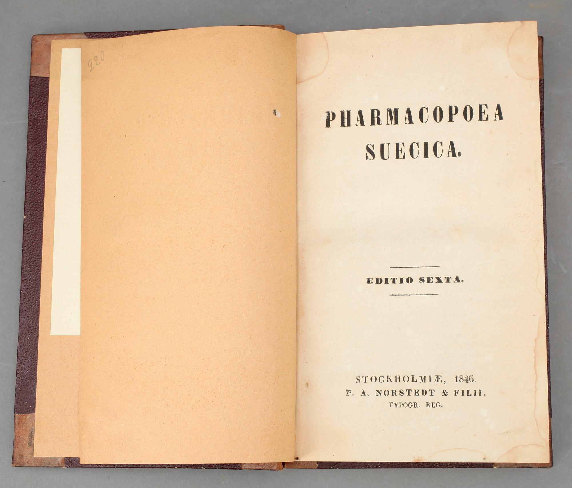 BÖCKER OM MEDICIN, 4 st, bla Lehrbuch der Apothekerkunst av Karl Gottfried Hagen, vol 2, Königsberg 1797.