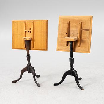 Tilt top tables, 2 pcs, 20th century.