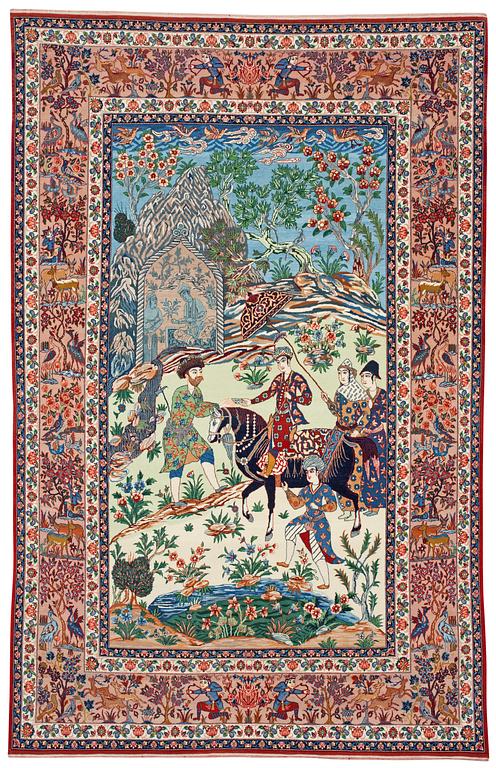 SEMI-ANTIQUE/OLD ESFAHAN FIGURAL.