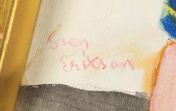 Sven X:et Erixson, oil/tempera on canvas/paper-panel, signed.