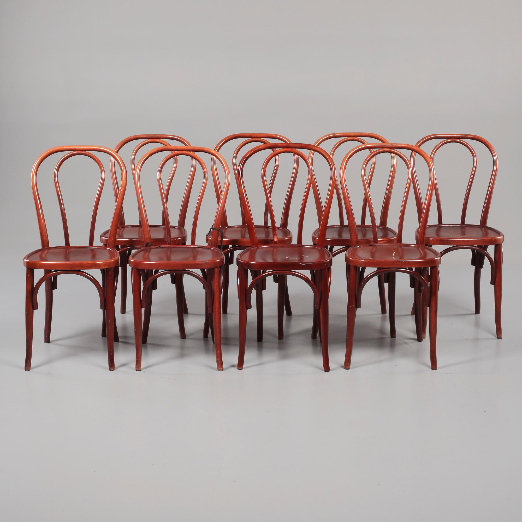 STOLAR, 8 st, Thonet-typ, 1900-talets andra hälft.