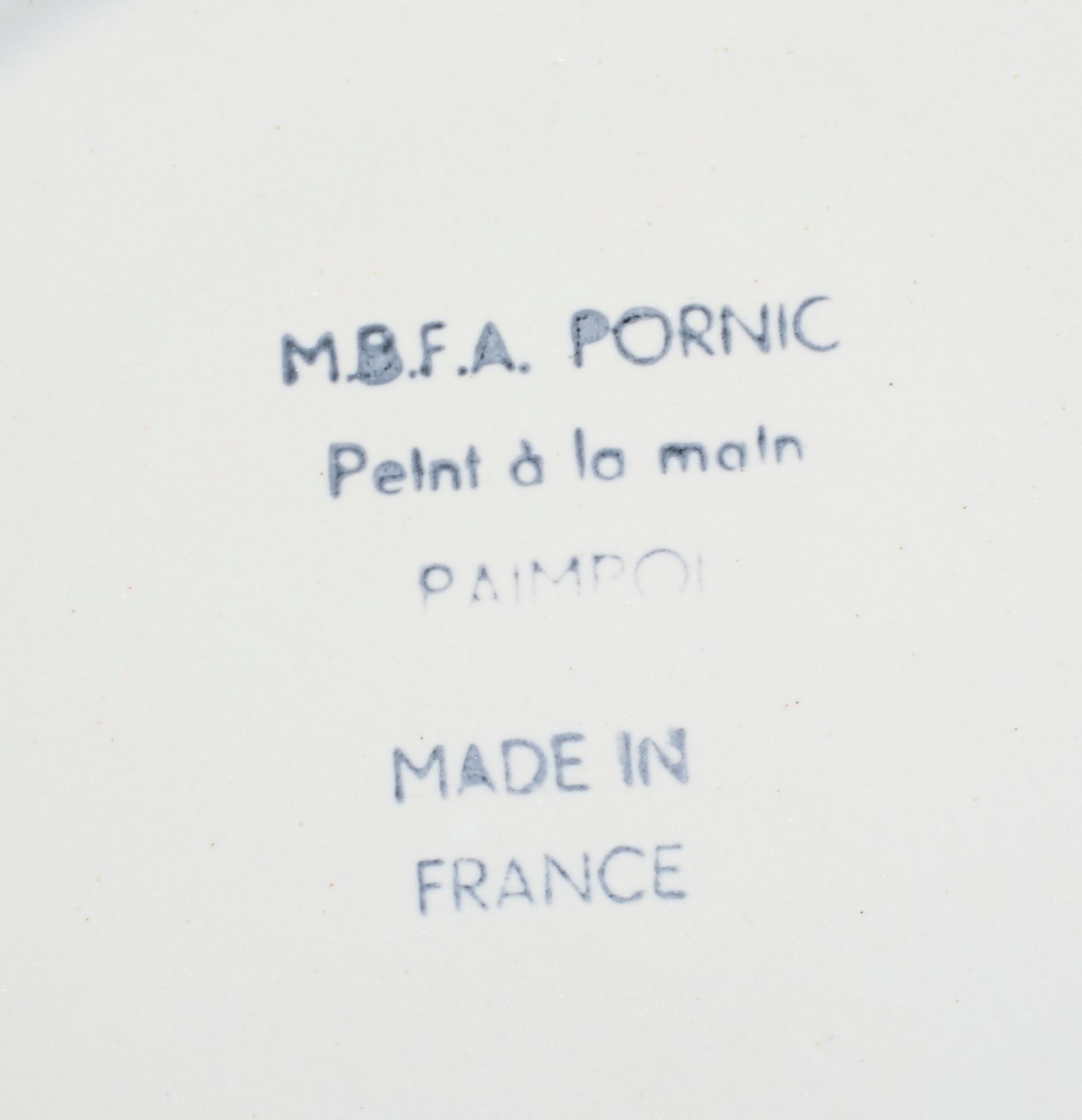 TALLRIKAR, 6 st, flintgods, M.B.F.A Pornic, Paimpol, Frankrike, 1960-tal.