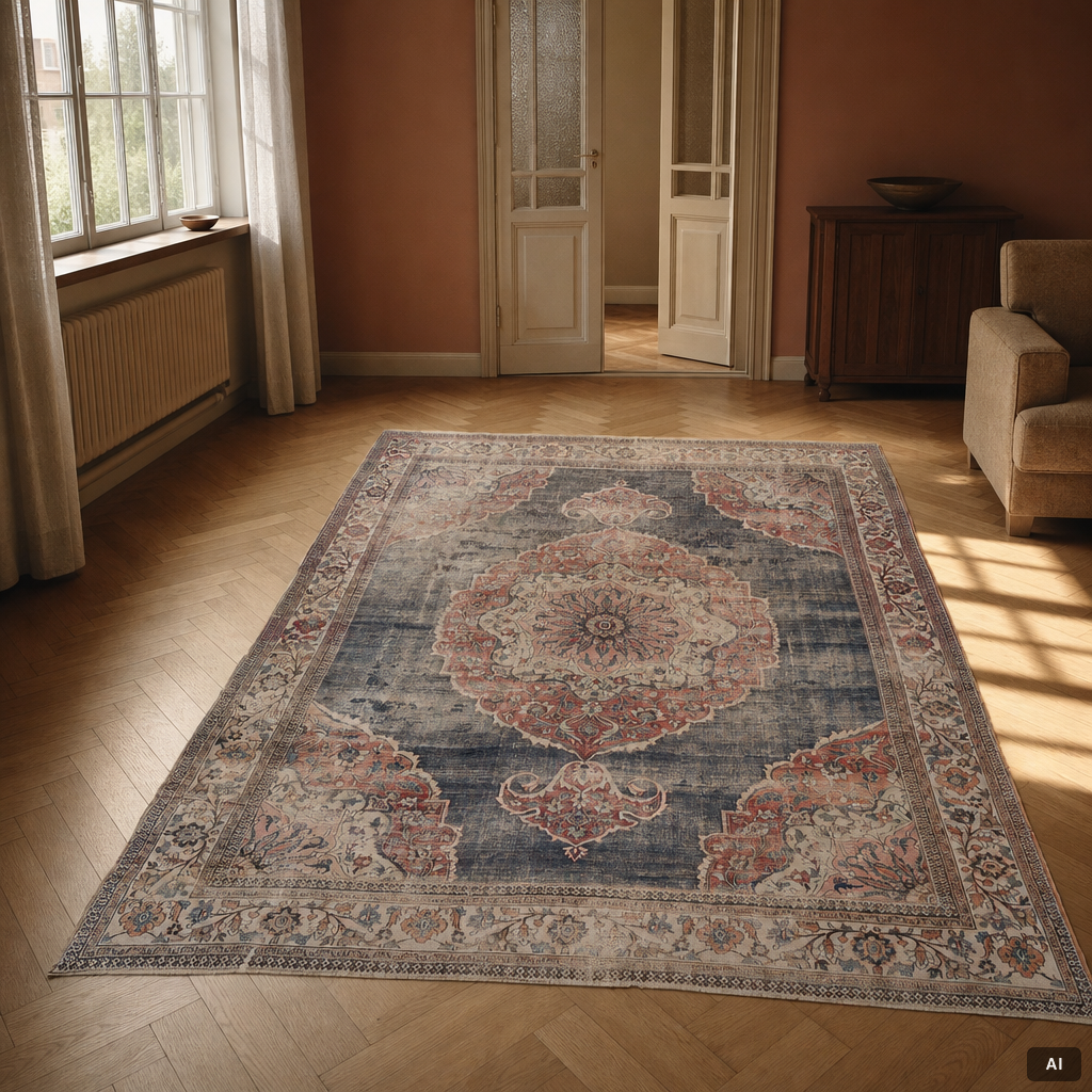 An antique Doroshk carpet, East Persian, c. 406 x 295 cm.