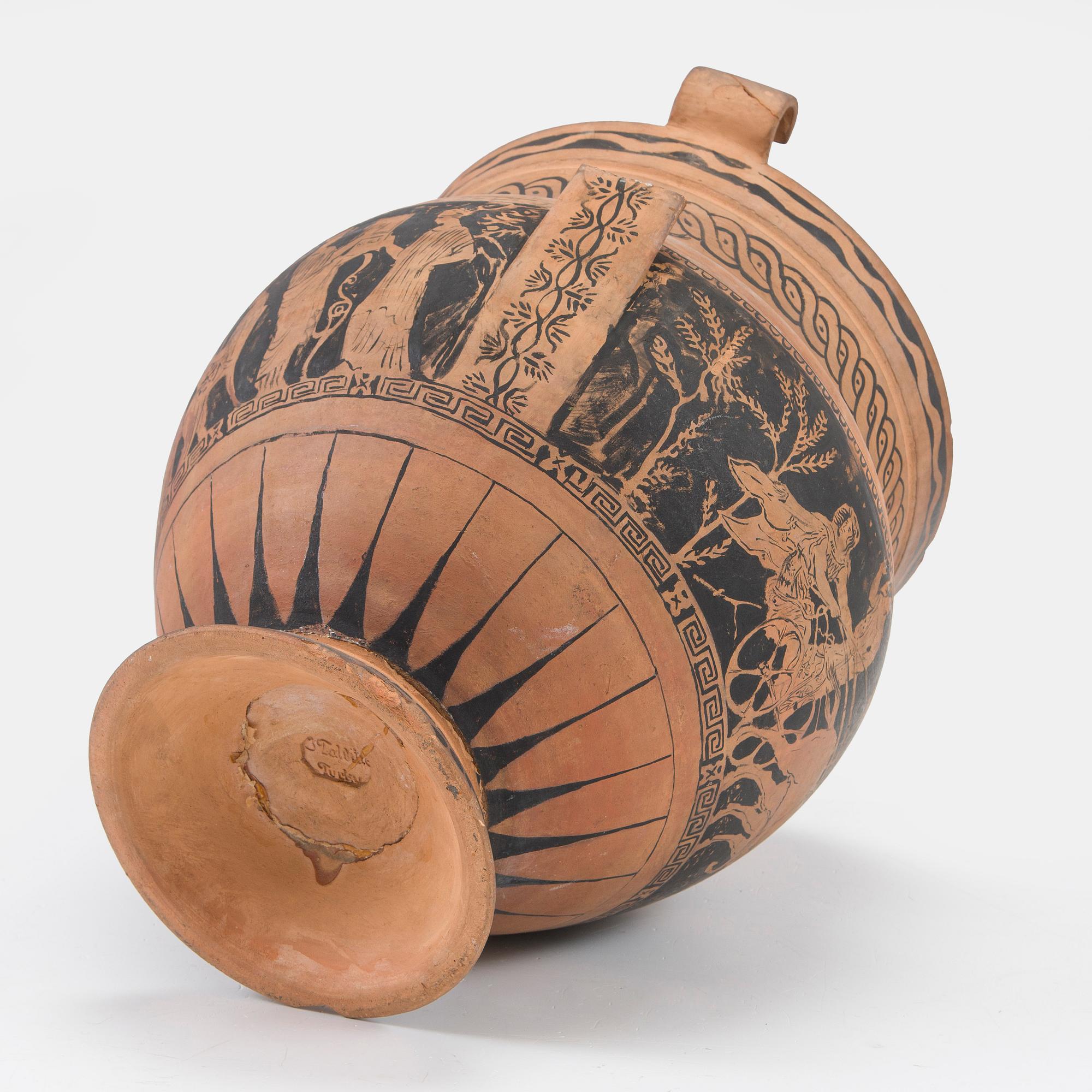 Santeri Salokivi, En grupp nakenmodeller med Urna, 2 st, samt urna från Konstnärens hem.