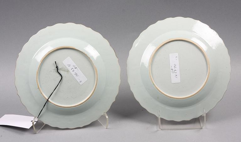 TALLRIKAR, 4 st, porslin, Kina, 1700-tal.