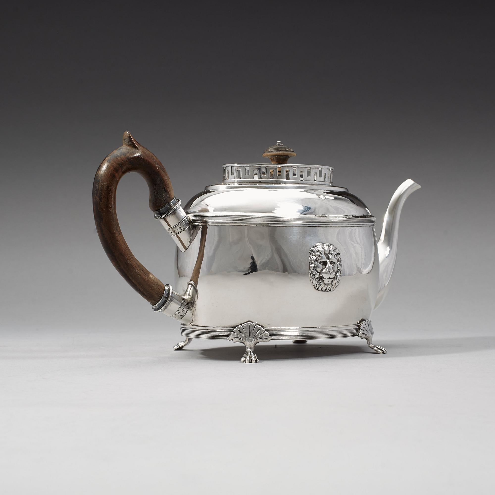 A Swedish 19th century silver tea-pot, Daniel Hallman, Stockholm 1815.